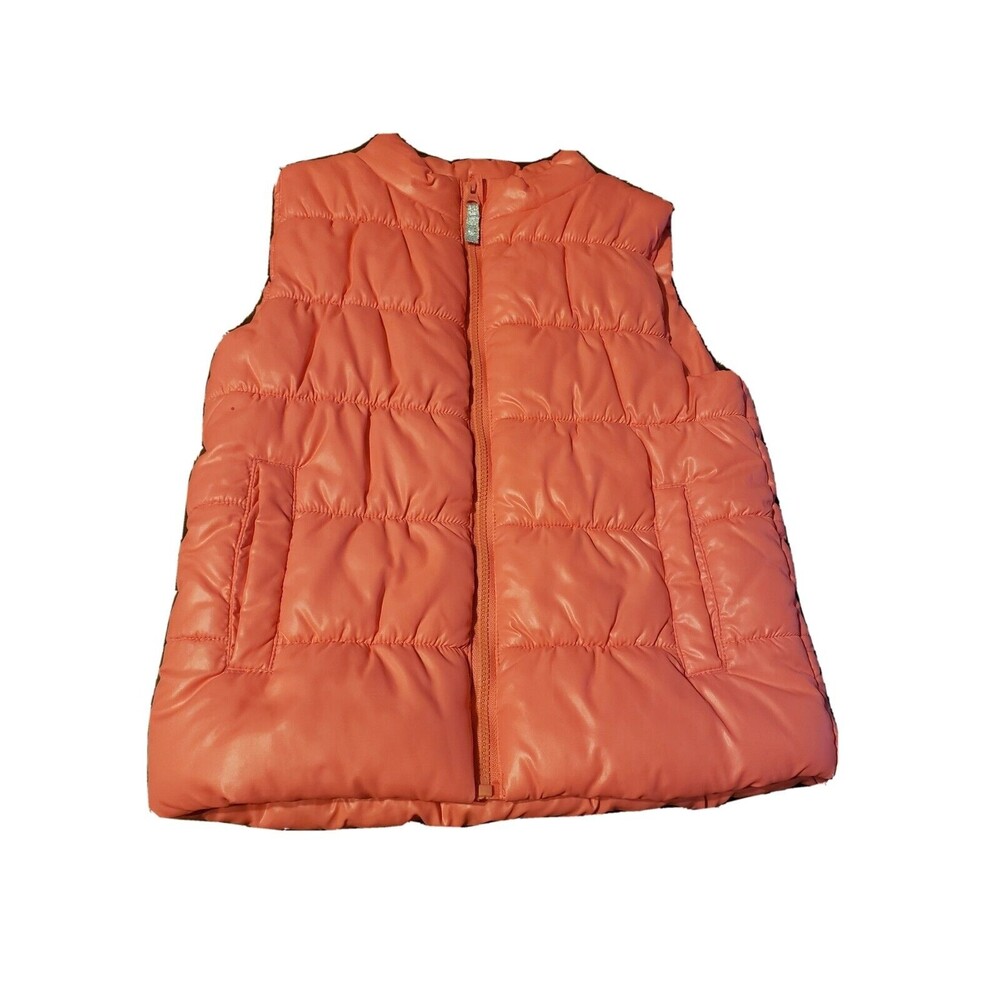 Carter's Girls Pinkish Orange Puffer Vest Coat Size 5 EUC